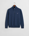 Gant Classic Cotton Half Zip - Dark Jeansblue