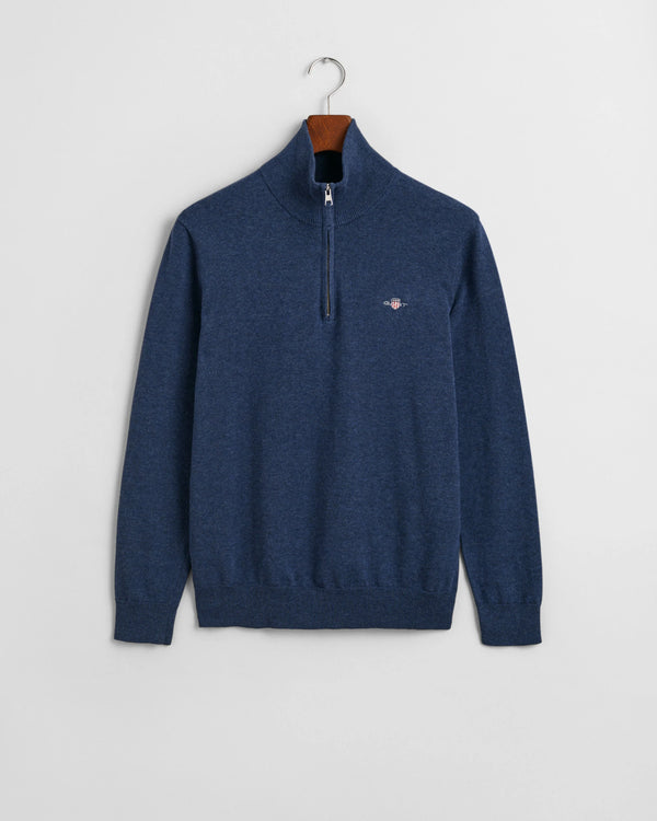 Gant Classic Cotton Half Zip - Dark Jeansblue