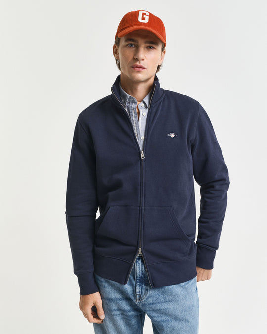 Gant Reg Shield Full Zip Sweat - Evening Blue