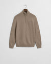 Gant Casual Cotton Half Zip - Dark Sand Melange