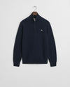 Gant Micro Texture Half Zip - Evening Blue
