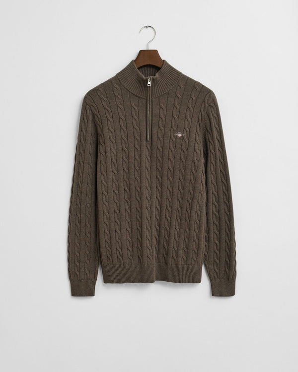 Gant Cotton Cable Half Zip - Seawood Melange
