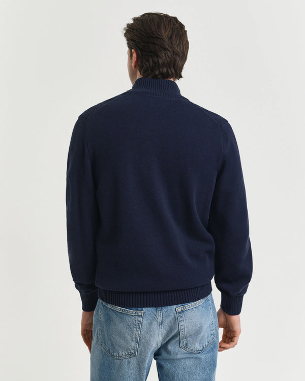 Gant Casual Cotton Half Zip - Evening Blue