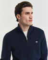 Gant Casual Cotton Half Zip - Evening Blue