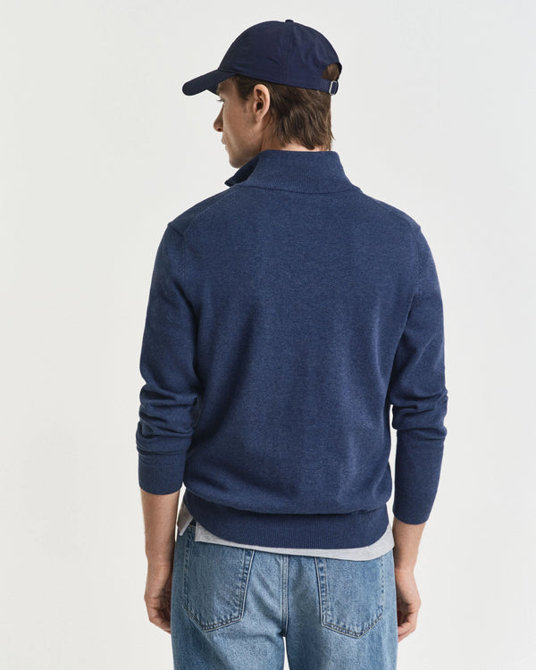 Gant Classic Cotton Half Zip - Dark Jeansblue