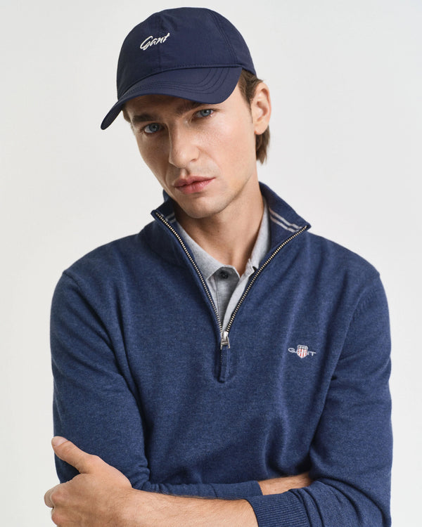 Gant Classic Cotton Half Zip - Dark Jeansblue