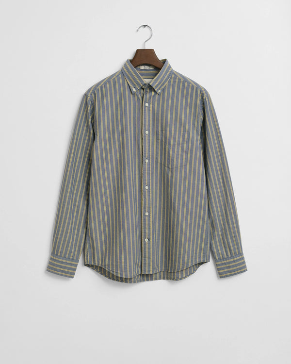Gant Regular Archive Poplin Stripe Shirt - Naval Blue