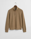 Gant Sacker Rib Half Zip - Khaki Mel