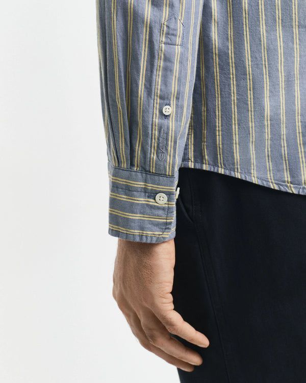 Gant Regular Archive Poplin Stripe Shirt - Naval Blue