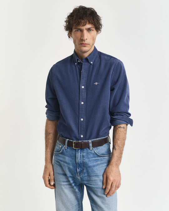 Gant Regular Corduroy Shirt - Naval Blue
