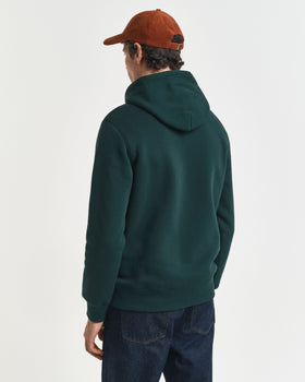 Gant Regular Shield Hoodie - Tartan Green