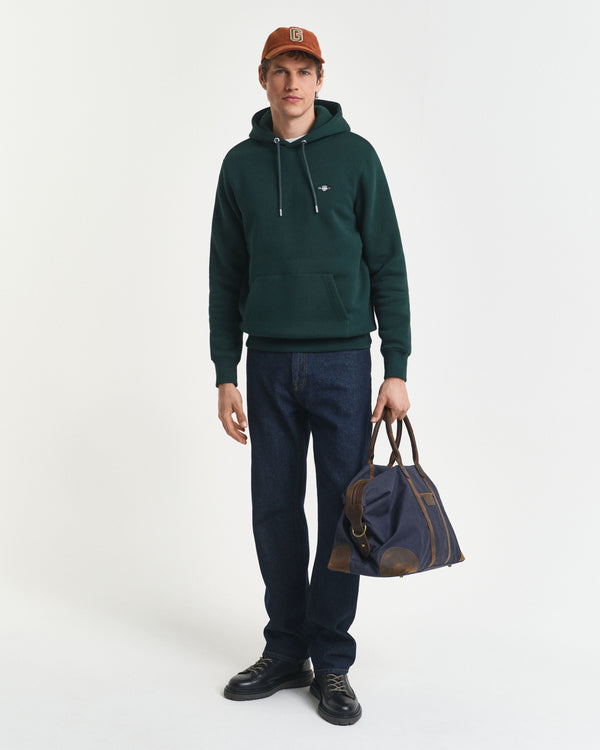 Gant Regular Shield Hoodie - Tartan Green