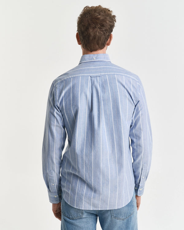 Gant Regular Classic Oxford Stripe Shirt - Rich Blue