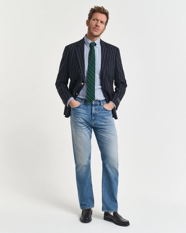 Gant Regular Classic Oxford Stripe Shirt - Rich Blue