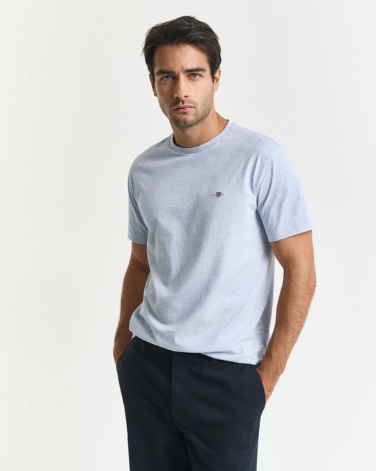 Gant Reg Shield SS T-Shirt - Ice Blue Melange