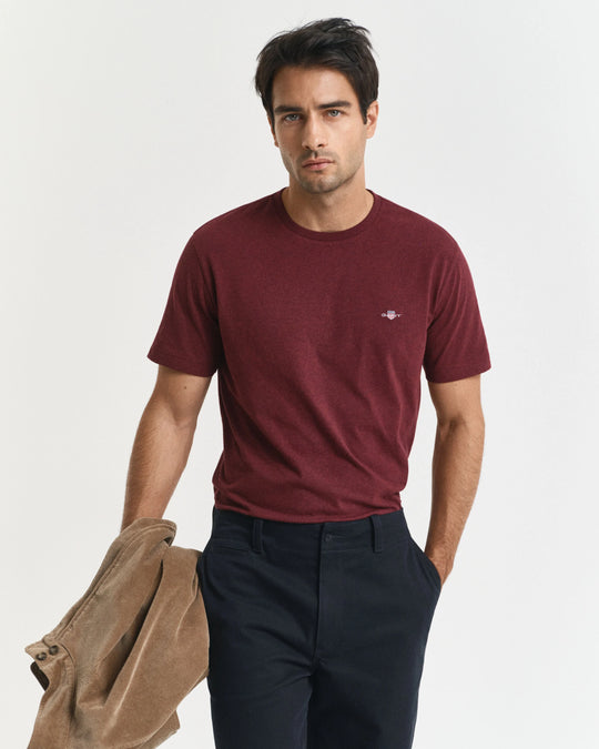 Gant Reg Shield SS T-Shirt - Bordeaux