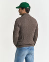 Gant Cotton Cable Half Zip - Seawood Melange