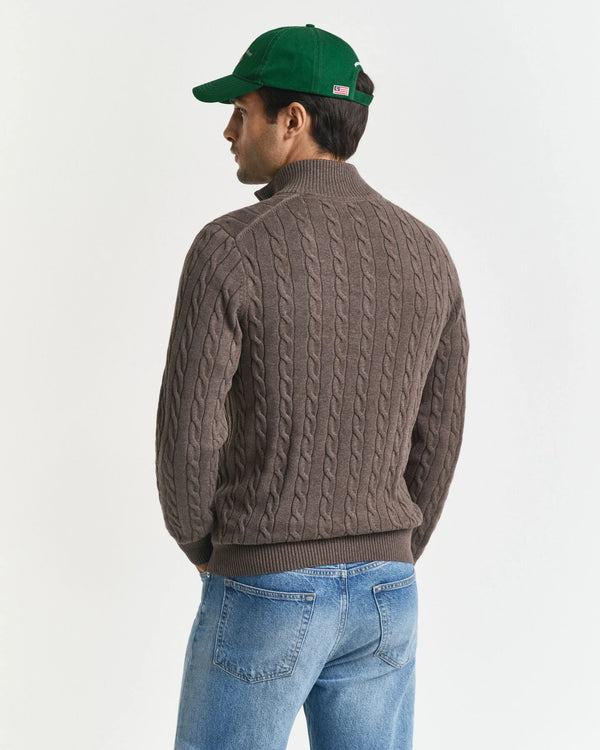 Gant Cotton Cable Half Zip - Seawood Melange