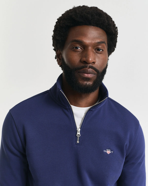 Gant Regular Shield Half Zip Sweat - Persian Blue