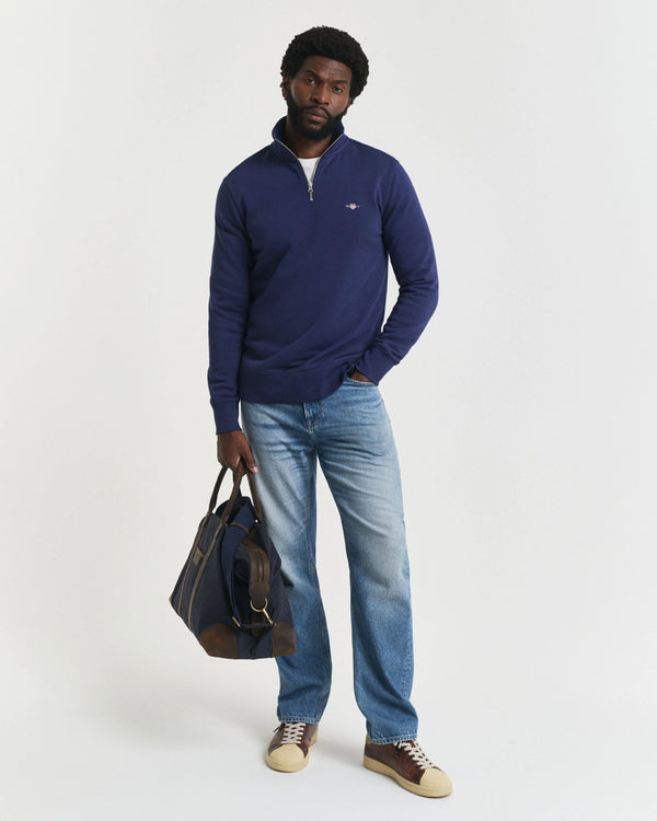 Gant Regular Shield Half Zip Sweat - Persian Blue