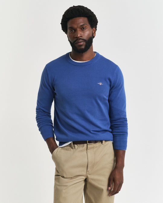 Gant Classic Cotton C-Neck - Rich Blue
