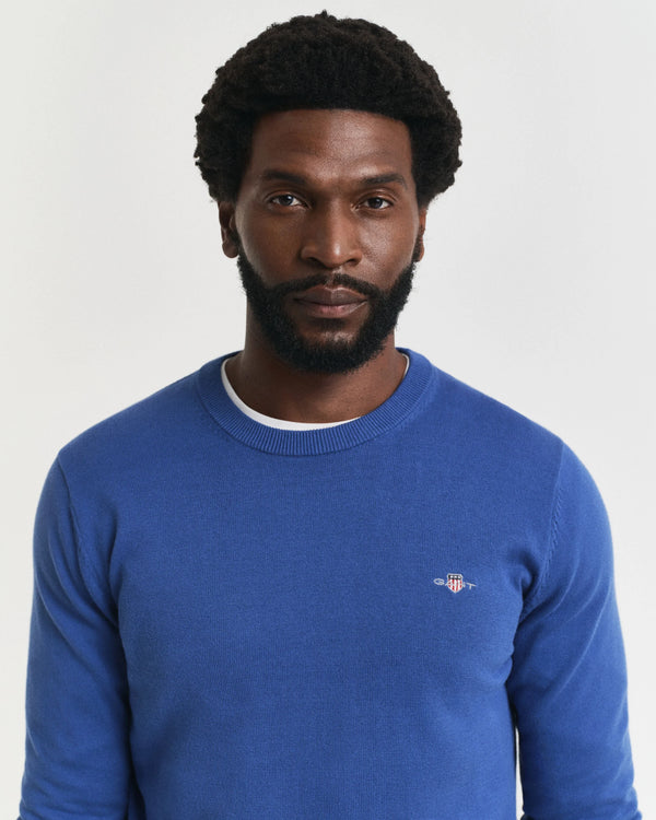 Gant Classic Cotton C-Neck - Rich Blue