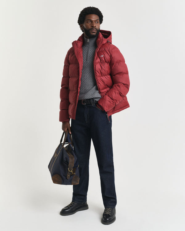 Gant Micro Texture Half Zip - Dark Grey Melange