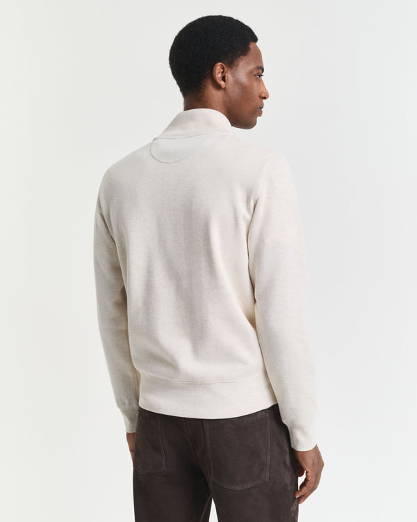 Gant Sacker Rib Half Zip - Cream