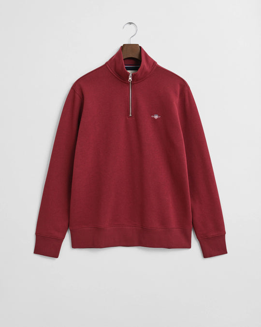 Gant Regular Shield Half Zip Sweat - Plumped Red