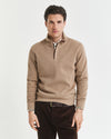 Gant Sacker Rib Half Zip - Khaki Mel