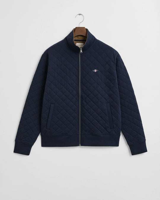Gant Quilted Cord Collar Full Zip - Evening Blue