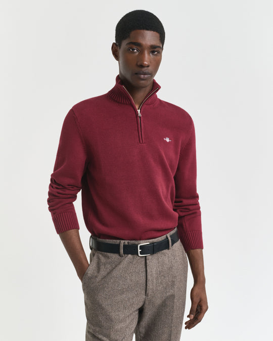 Gant Casual Cotton Half Zip - Plumped Red