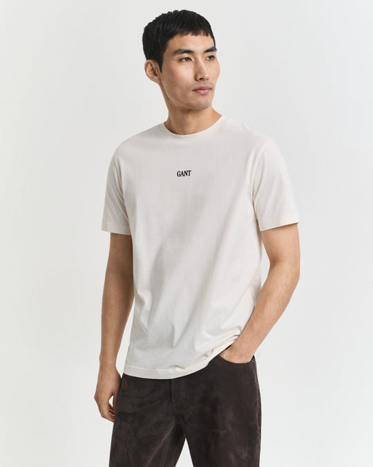 Gant Small Graphic SS T-Shirt - Cream