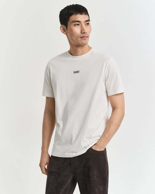 Gant Small Graphic T-Shirt - Cream