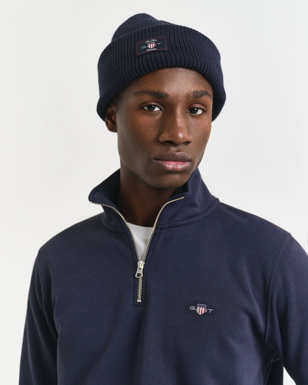 Gant Regular Shield Half Zip Sweat - Evening Blue
