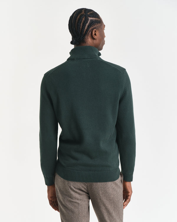 Gant Casual Cotton Half Zip - Tartan Green