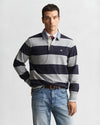 Gant Regular Chambray Stripe Heavy Rugger - Grey Melange