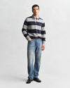 Gant Regular Chambray Stripe Heavy Rugger - Grey Melange