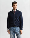 Gant Casual Cotton Zip Cardigan - Evening Blue