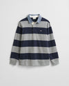 Gant Regular Chambray Stripe Heavy Rugger - Grey Melange