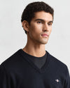 Gant Classic Cotton V-Neck - Evening Blue