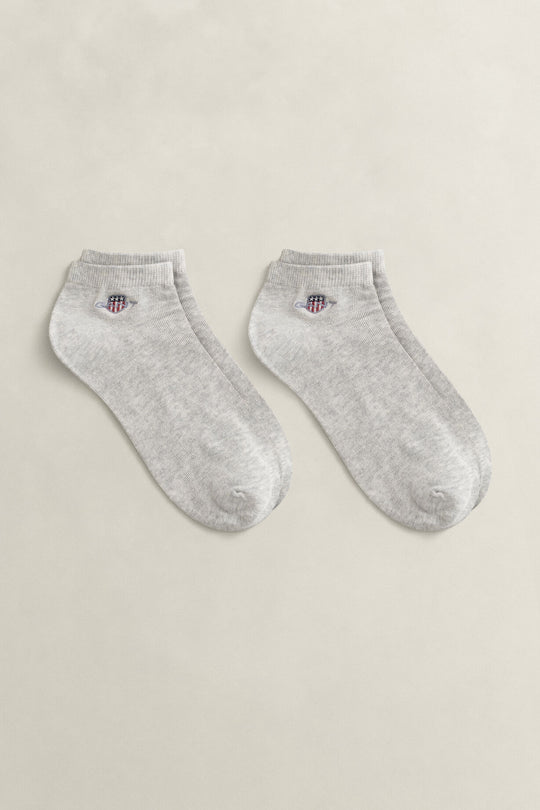 Gant Shield Ankle Socks 2-Pack - Light Grey Melange
