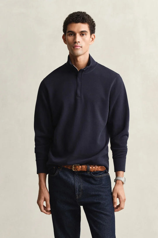 Gant Light Sacker Half Zip - Evening Blue