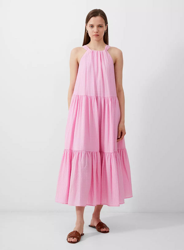 French Connection Aleska Textured Dress - Strawberry Shake