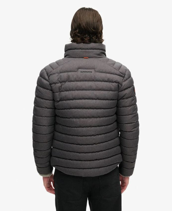 Superdry Tweed Fuji Padded Jacket - Charcoal Marl