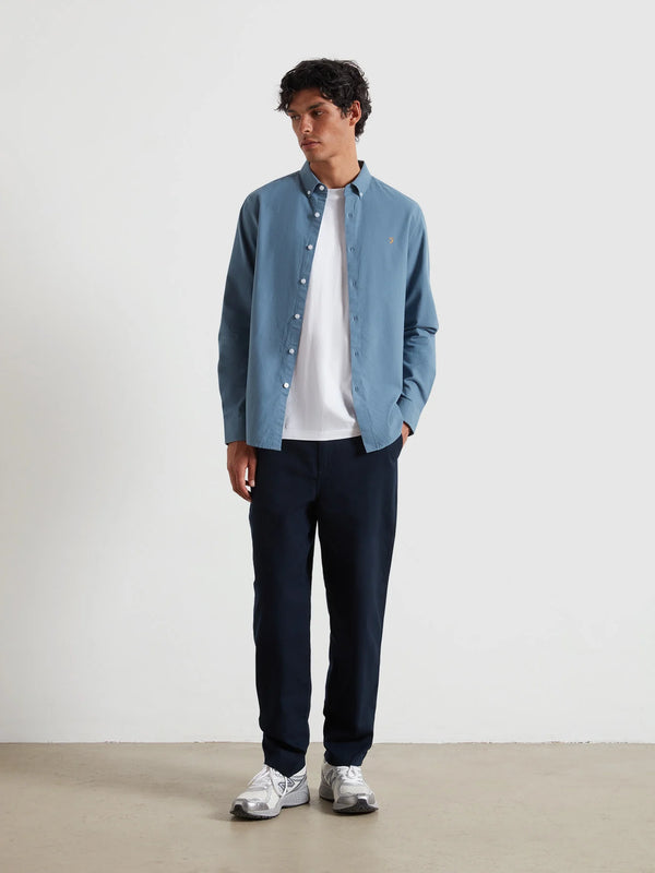 Farah Brewer L/S Shirt - Chalk Blue