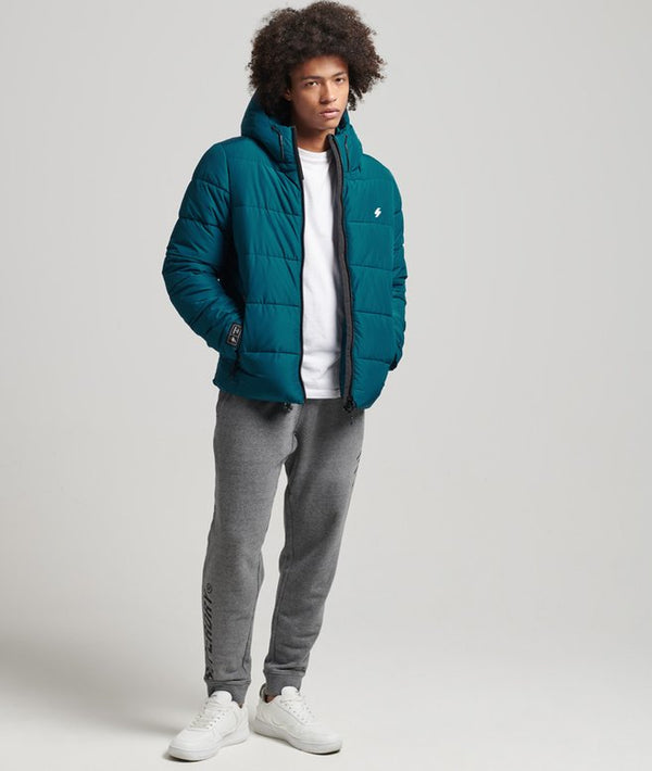 Superdry Hooded Sports Puffer Jacket - Sailor Blue