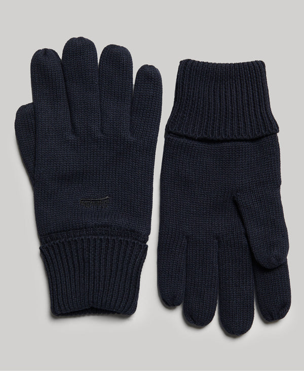 Superdry Knitted Logo Gloves - Eclipse Navy Grit