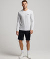 Superdry Vintage Logo EMB L/S Top - Glacier Grey Marl