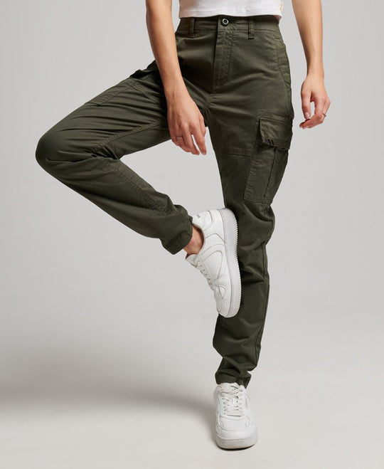 Superdry Mid Rise Slim Cargo - Surplus Goods Olive Green